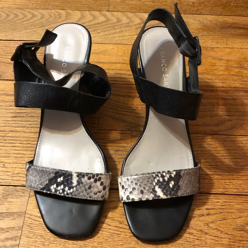 Franco Sarto Hooper Brown Leather Wedge Heels Size  9.5M